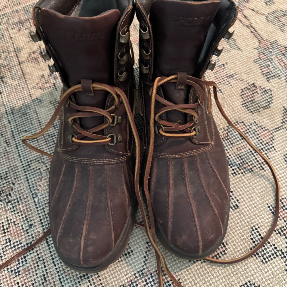Sperry Men's Dark Brown Leather Duck Boots